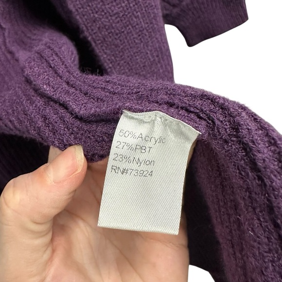 Misook Rib-Knit Balloon-Sleeve Cardigan Sweater - Picture 10 of 11